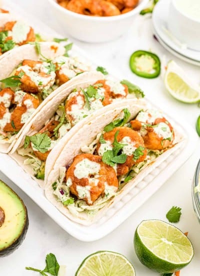 Fast and easy Shrimp Tacos.