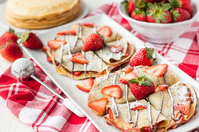 Nutella Crepes with Strawberries