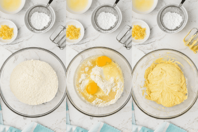 Process of making lemon cookies.