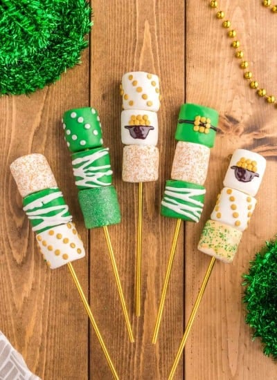 Marshmallow Pops for St. Patrick's Day.