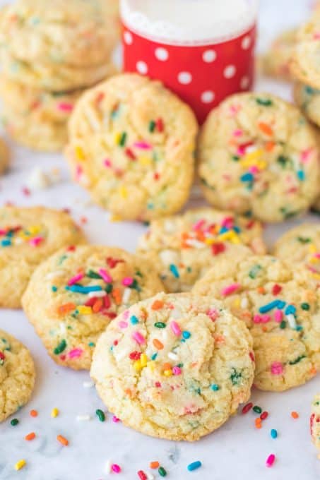 Sprinkle cookies that taste like birthday cake.