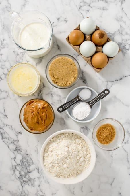 Ingredients for Peanut Butter Quick Bread.