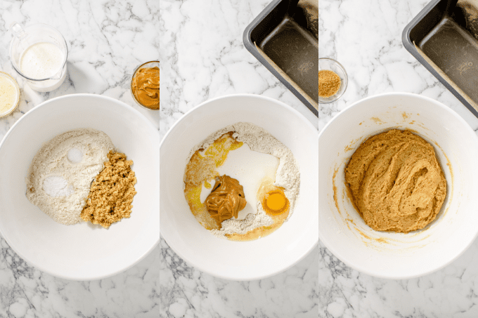 Process shots for Peanut Butter Bread.