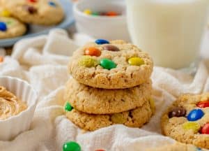 Peanut Butter Oatmeal M&M Cookies