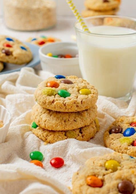 Peanut Butter Oatmeal Cookies with M&M's
