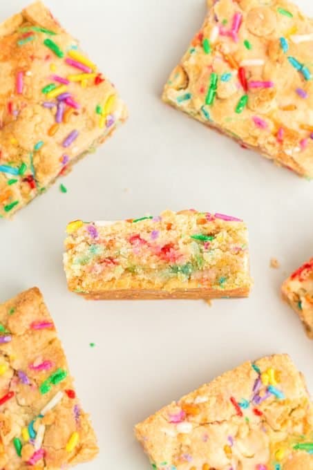 Gooey Butter Bars full of Funfetti sprinkles.