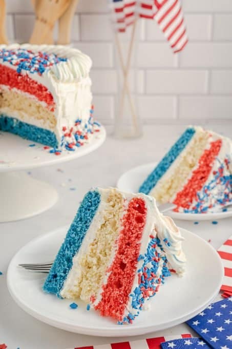 Red, White, and Blue Layer Cake