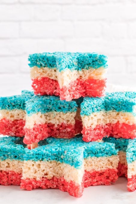 Red, white, and blue Rice Krispies Treat Stars