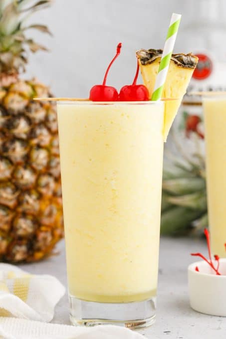 Rum Slushie with pineapple and coconut.