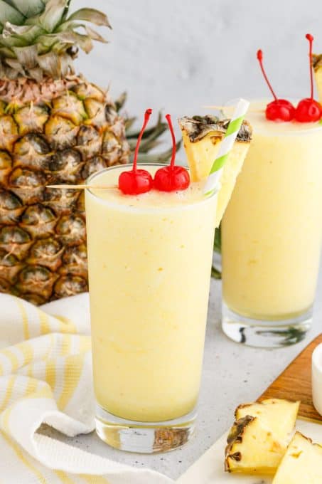 Coconut Rum Cocktail with pineapple.