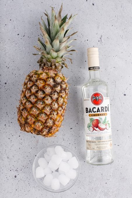 Ingredients for a Pineapple Rum Slush.