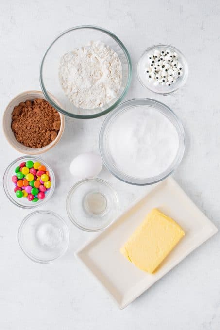 Ingredients for Halloween Monster Cookies