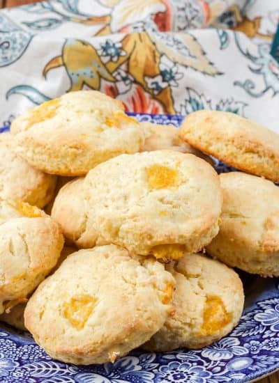 Peach Scones on a plate.