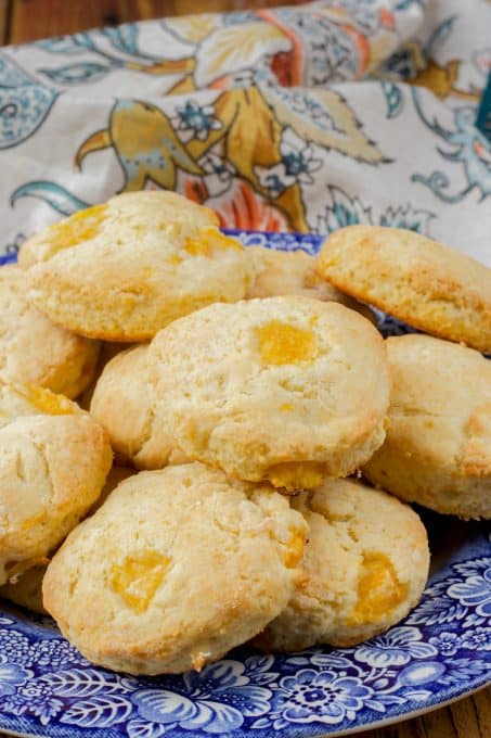 Peach Scones on a plate.