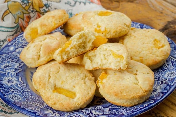 Peaches and Cream Scones.