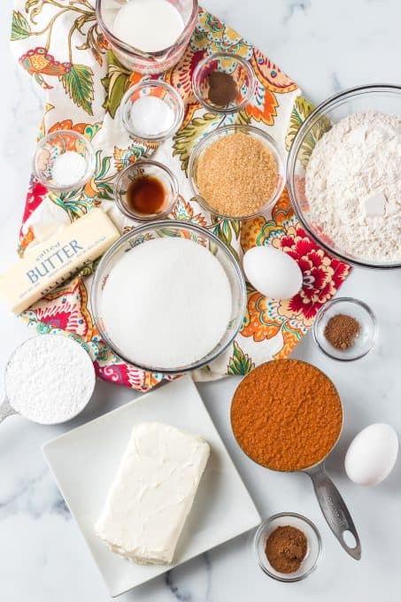 Ingredients for Cream Cheese Pumpkin Bread