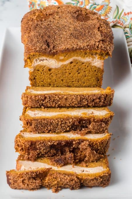 Pumpkin Bread with a sweet cream cheese.