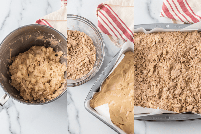 Process photos to make an Apple Crumb Cake