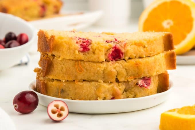 Slices of Cranberry Orange Bread