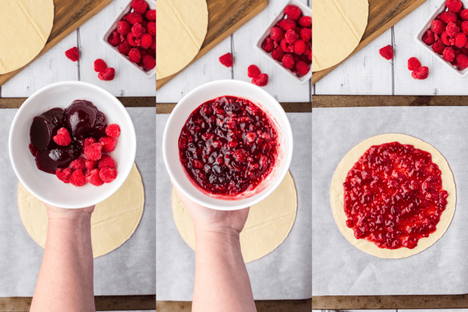 Raspberry filling for puff pastry bread.