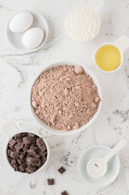 Ingredients for Brownie Mix Cookies