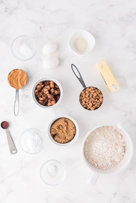 Ingredients for Copycat CRUMBL Reese's Peanut Butter Cookies