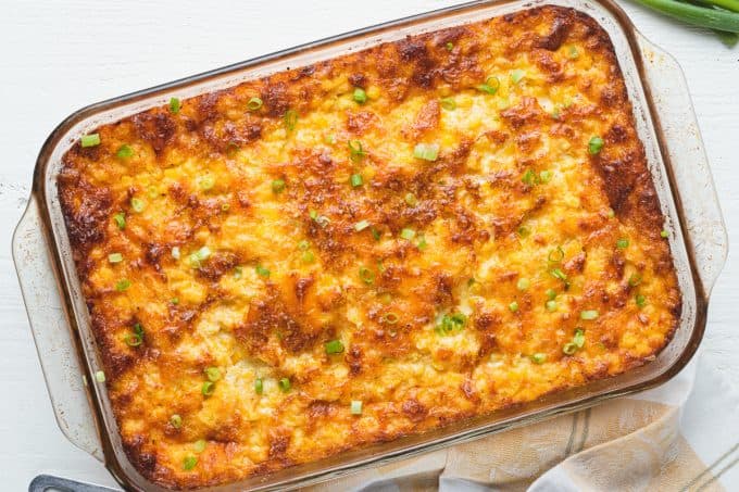 Baked corn casserole.