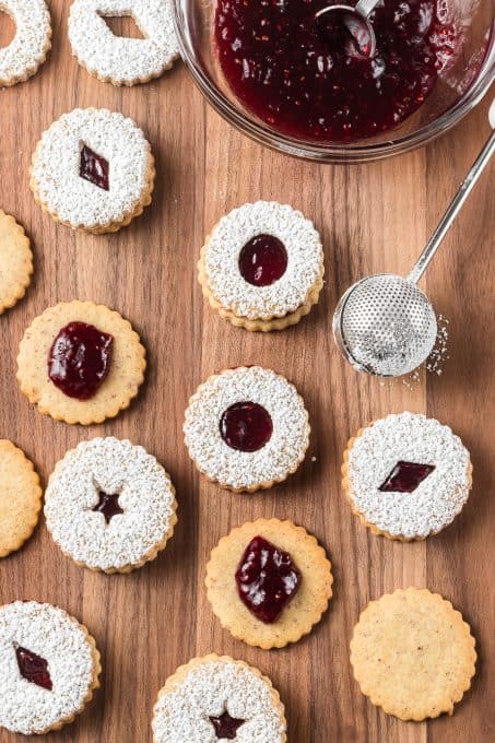 Preparing Linzer Cookies.