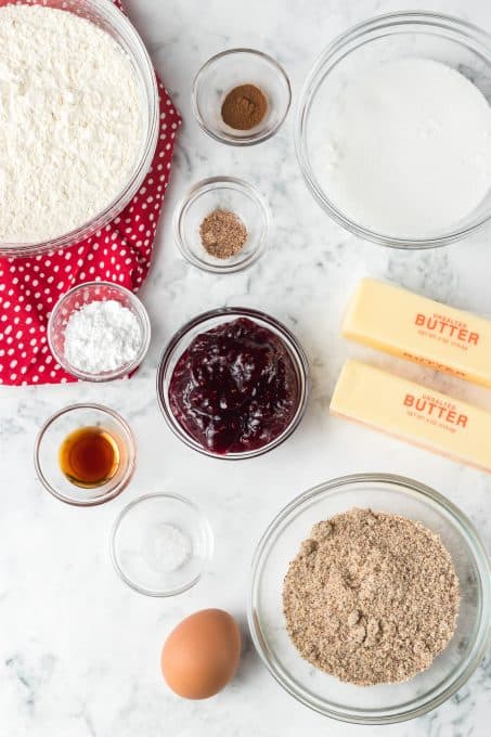 Linzer Cookie ingredients.