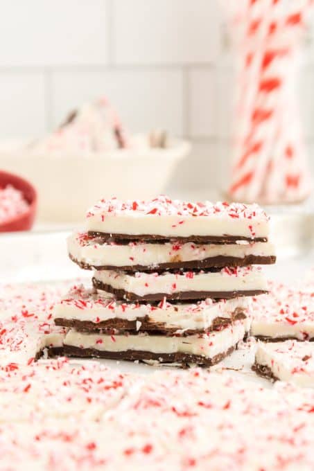 Holiday bark with peppermint.