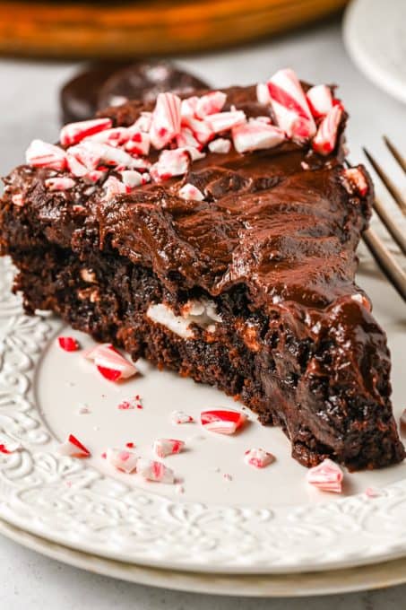 Peppermint Brownie Pie