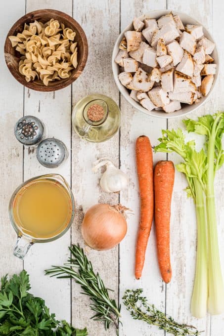 Ingredients for the best Homemade Turkey Soup