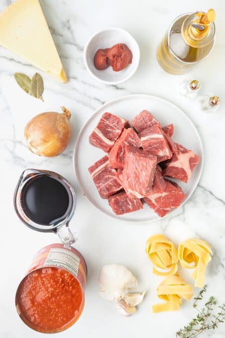 Ingredients for Beef Ragu.