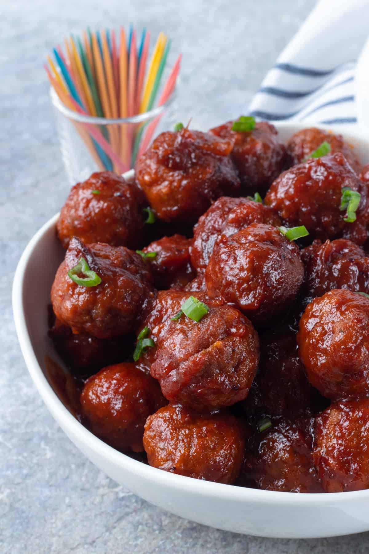 Slow cooker Meatballs with Cranberry Sauce.