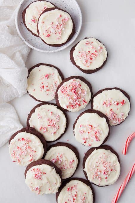 Chocolate Cookies with Peppermint Frosting
