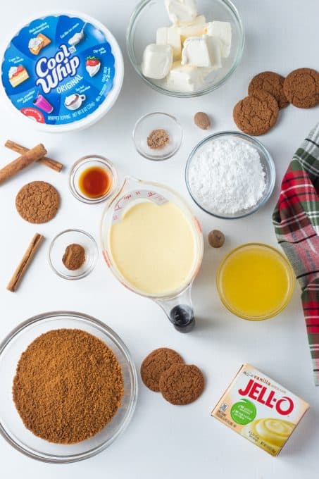 Ingredients for Eggnog Lasagna.