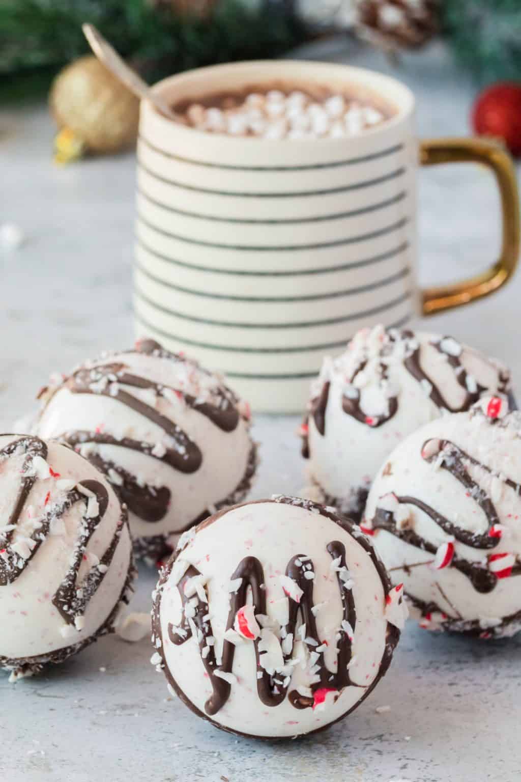 Peppermint Mocha Hot Chocolate Bombs | 365 Days of Baking