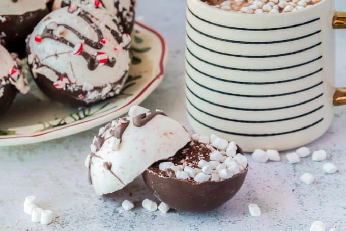 The inside of a hot chocolate bomb.