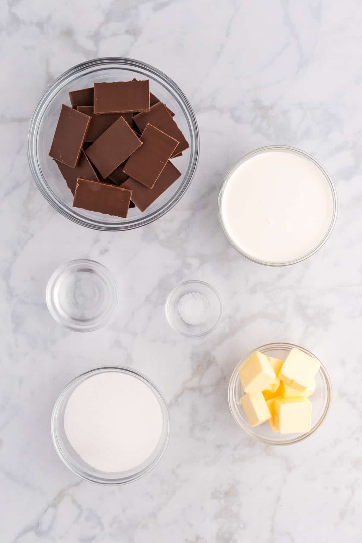 ingredients for an easy chocolate fondue.