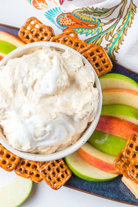 A bowlful peanut butter, cream cheese, and marshmallow fluf.