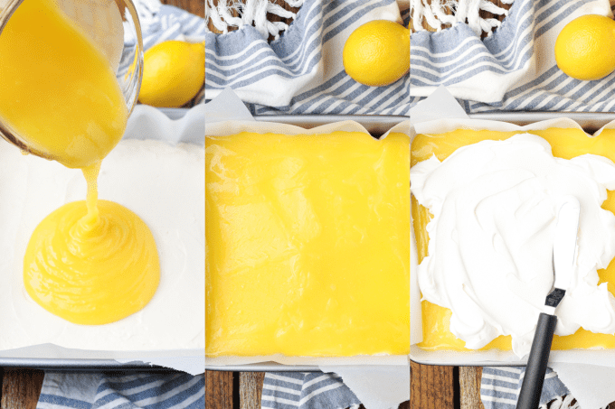 Process Steps for no bake Lemon Dream Bars.
