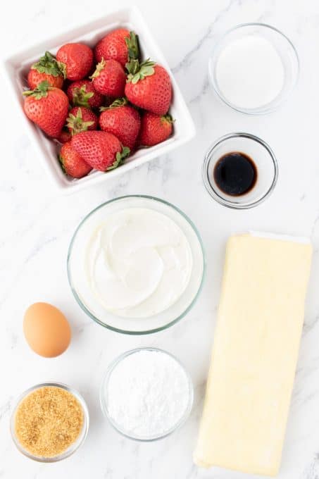 Ingredients for Strawberry Danish Hearts