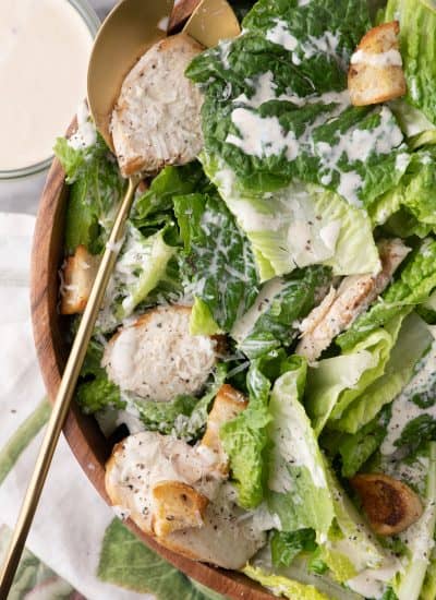 Caesar salad with chicken.