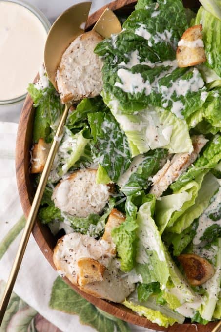 Caesar salad with chicken.