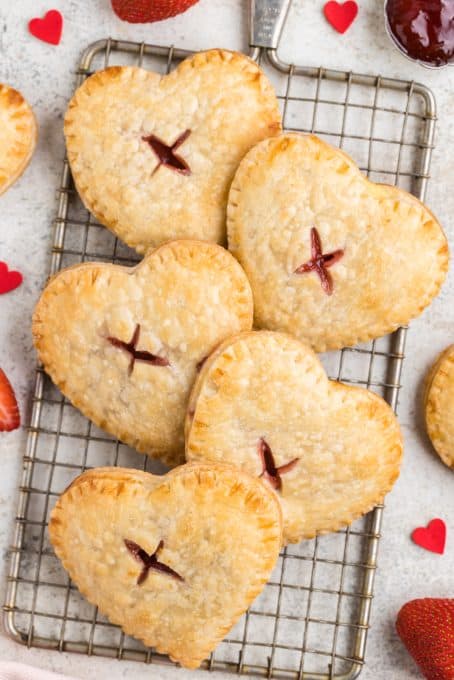 Hand pies with cream cheese and strawberry jam.