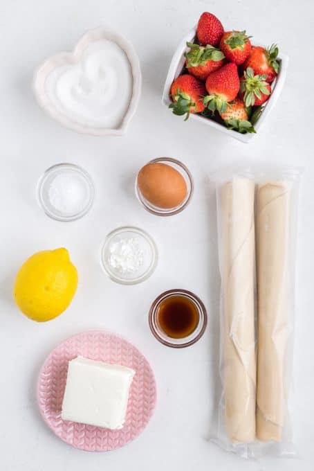 Ingredients for Strawberry Cream Cheese Hand Pies