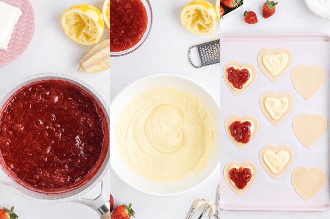 Process photos for Strawberry Cream Cheese Hand Pies