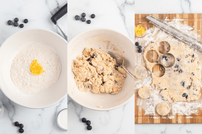 Process Photos for Blueberry Cream Cheese Scones