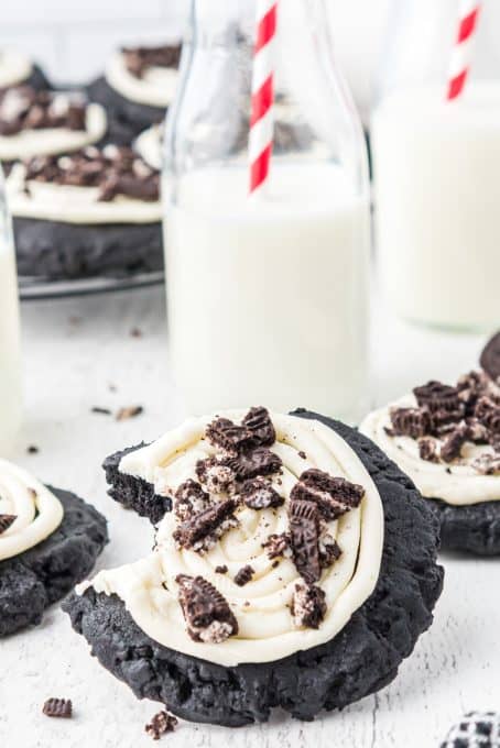 Frosted Oreo Cookies - a copycat Crumbl recipe.