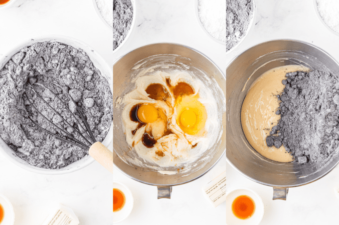 Process steps for Frosted Oreo Cookies.